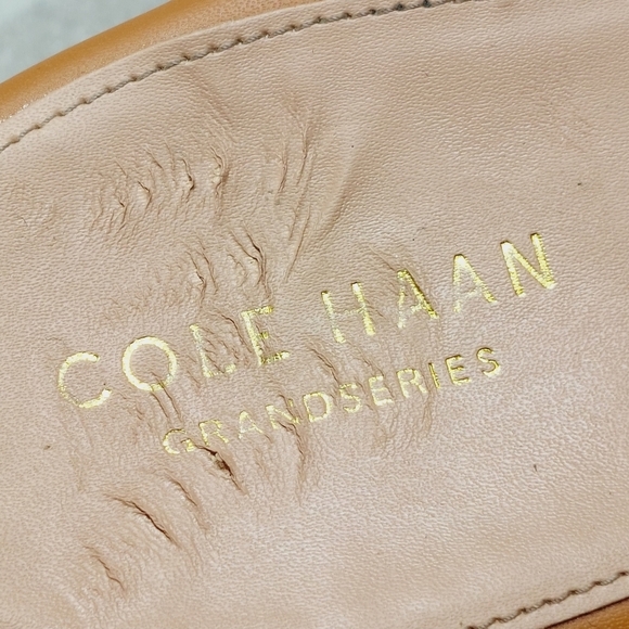 Cole Haan Abbie Tan Leather Slide Buckle Toe Strap Sandal M597 - Picture 9 of 11